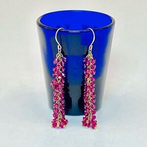 14KG Pink Topaz Drop Earrings.